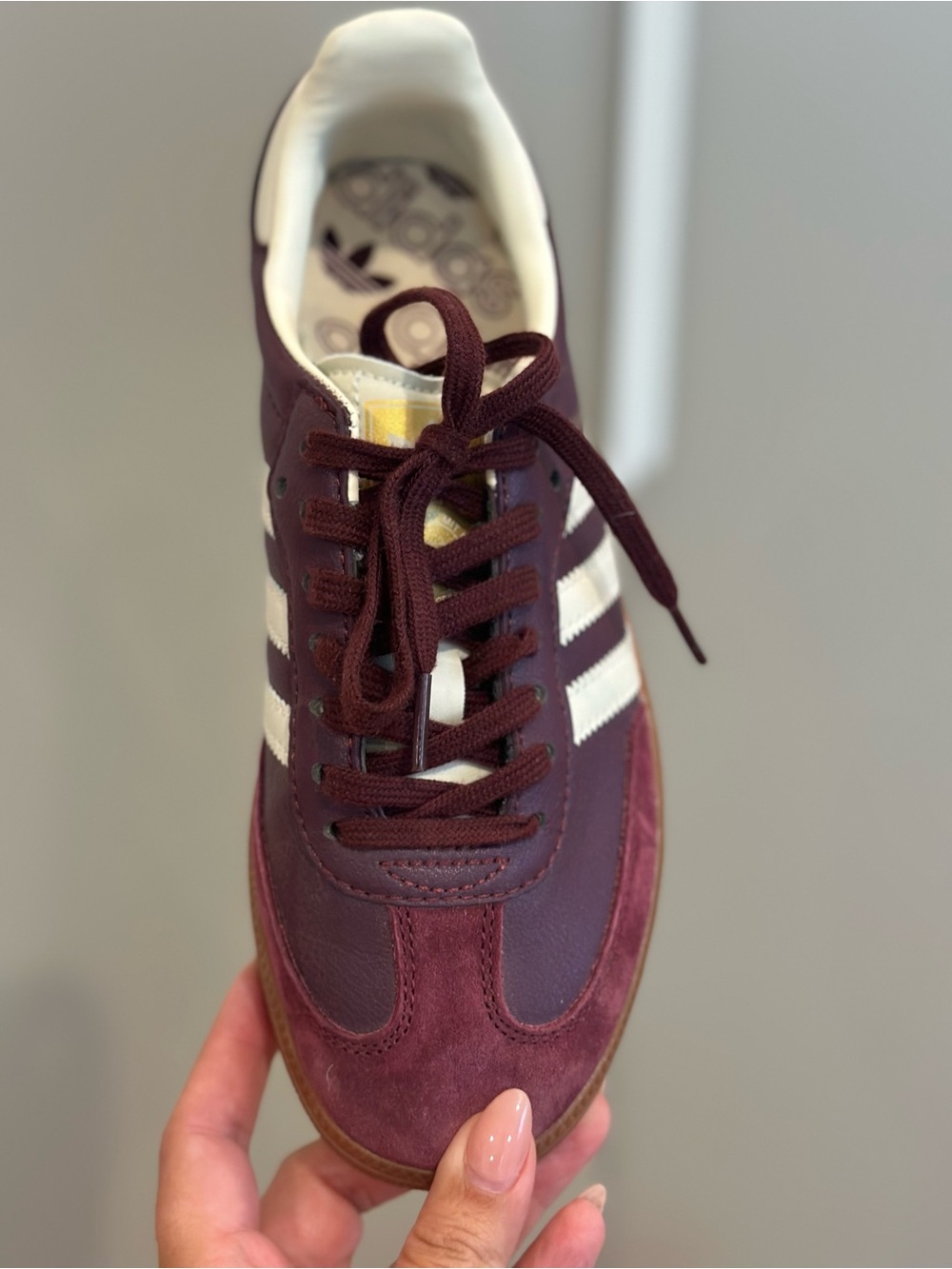 adidas Women's Maroon and White Classic Samba Sneakers - Picture 10 of 12